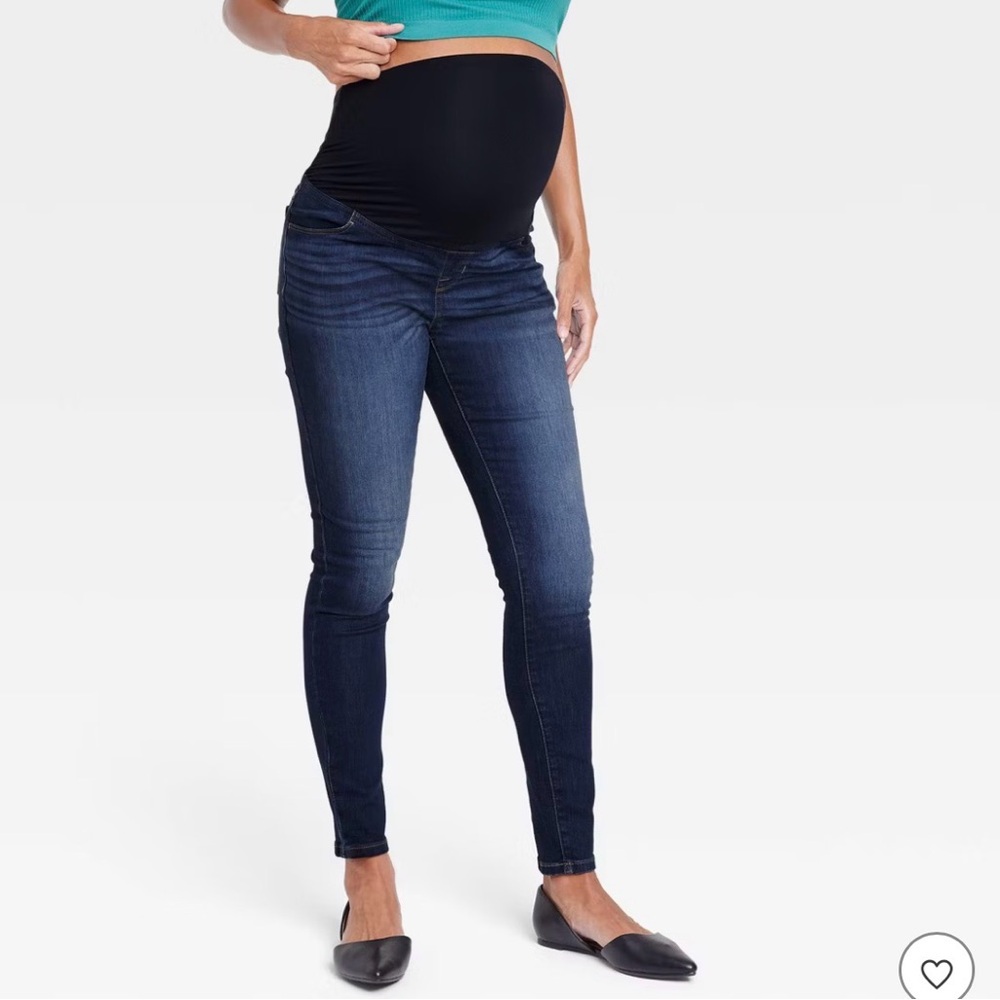 a:glow Women's Dark Blue Maternity Jeggings